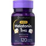 Carlyle Kids Melatonin 1mg | 120 Chewable Tablets | Fruit Flavor | Vegetarian Supplement | Non-GMO, Gluten Free Formula