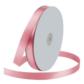5/8 Wide x 100 Yards Single Face Polyester Satin Ribbon, Satin Ribbon for Crafts, Gift, Hair Bows, Wedding Party Decoration, Bow Making & Other Projects (Pink)