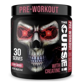 JNX SPORTS The Curse! Pre Workout Powder for Men & Women, Caffeine, Beta-Alanine, Creatine, L-Citrulline, 30 Servings, Cherry Limeade Flavor - Boost Energy, Strength & Focus
