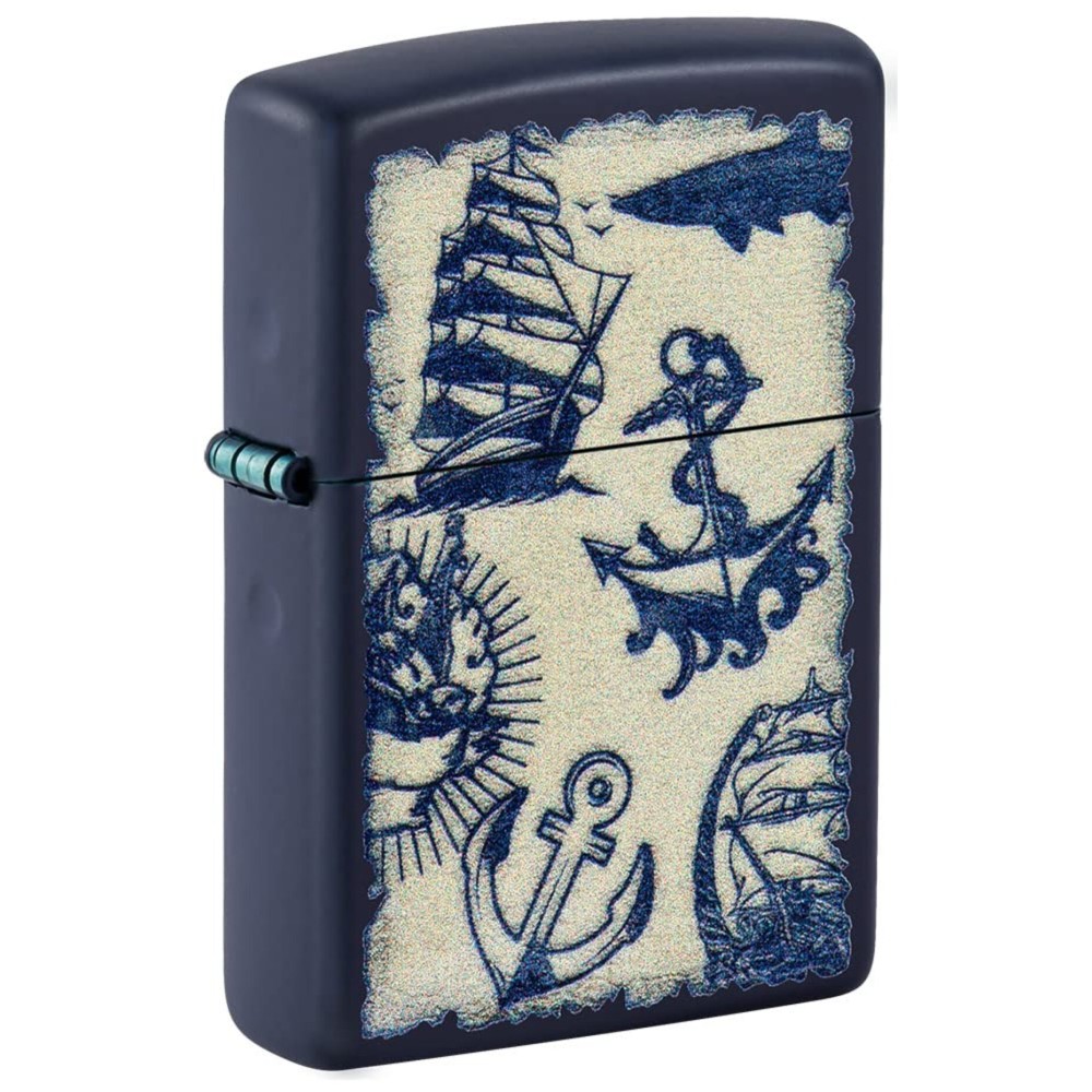 Zippo Nautical Design Navy Matte Pocket Lighter