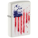 Zippo US Flag Design White Matte Pocket Lighter