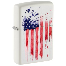 Zippo US Flag Design White Matte Pocket Lighter