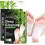 Sefudun 20PCS Natural Bamboo Ginger Powder Foot Pads for Foot Care, Deep Cleansing, Relaxation, Sleep Aid