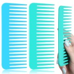 Patelai Wide Tooth Comb Large Hair Detangling Comb for Curly, Wet Dry Hair, No Handle Detangler Accessories(Blue, Mint)