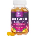 Collagen Gummies with 2500mcg Biotin, Vitamin C & Zinc - Hydrolyzed Collagen Peptide Type 1 & 3 Supplement - Advanced Hair, Skin & Nail Growth Support for Women & Men, Gluten Free, Non-GMO - 120 Count