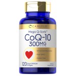 Carlyle CoQ10 300mg | 120 Softgels | Mega Q-Sorb Coenzyme Q-10 | with Black Pepper Extract | Non-GMO, Gluten Free Supplement