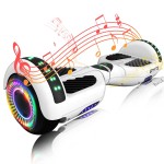 SIMATE Hoverboard, Bluetooth All Terrain Hover Boards with LED Lights and APP Control, Gifts for Kids Adults Girls Boys, for All Ages