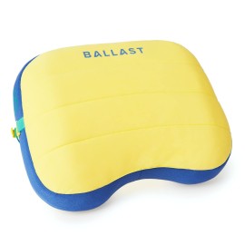 Ballast Beach Pillow - Comfy, Durable & Compact, Stays Put on Windy Beaches with Patented Sand Pouch, Inflatable Pillow for Beaches, Pools, Camping, Festivals and Travel (Sunshine Yellow)