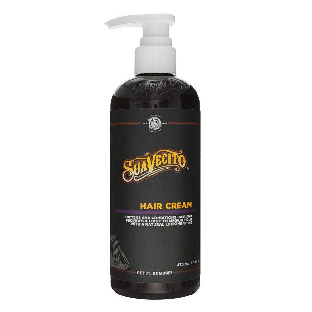 Suavecito Hair Cream Pump Bottle Medium Shine All Day Light Hold (16 oz)