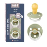 BIBS Pacifiers Colour Collection | Natural Rubber Baby Pacifier | Set of 2 BPA-Free Soothers | Made in Denmark | 18+ Months (Pack of 2) | Sage Night Tie Dye