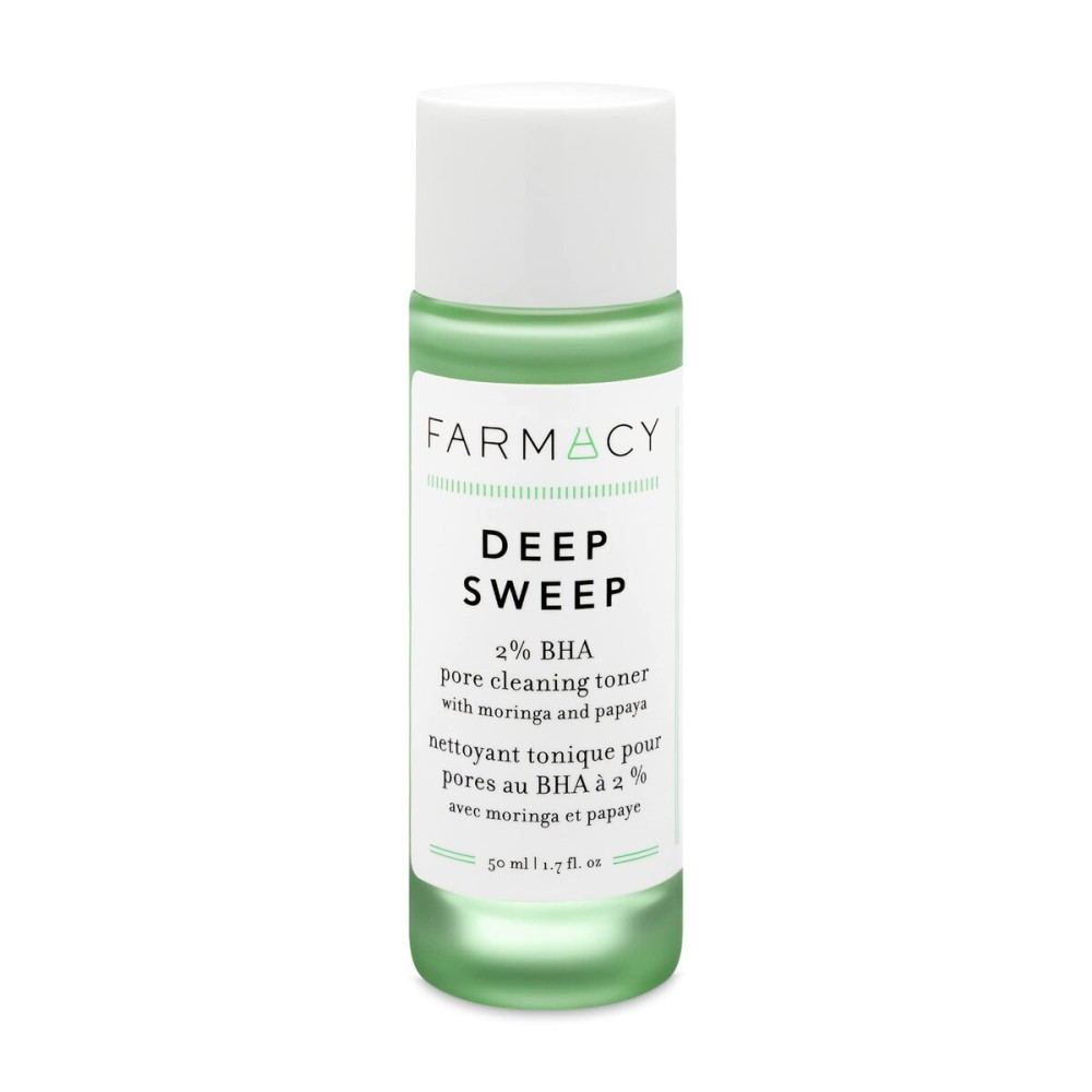 Farmacy 2% Salicylic Acid Toner for Face - Deep Sweep Gentle BHA Exfoliant for Oily Skin - Refines Texture with Papaya Enzymes & Moringa Water for a Healthy-Looking Complexion (50ml)