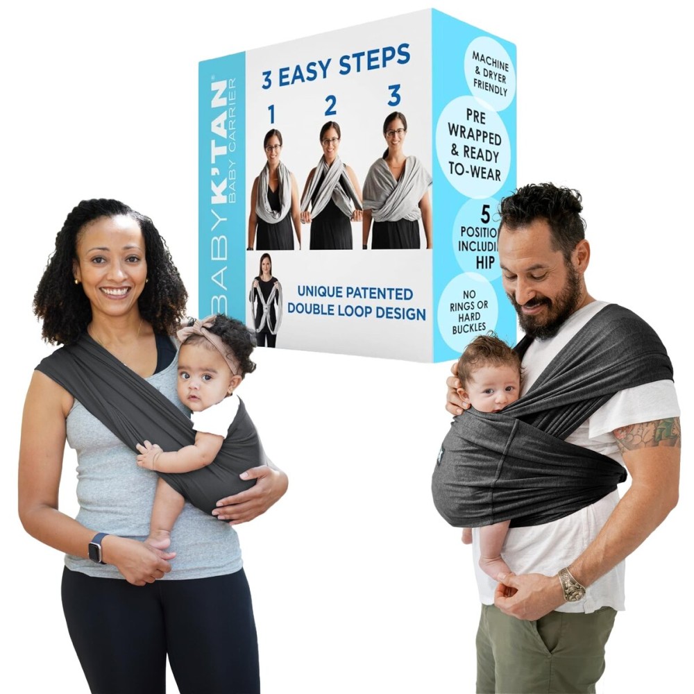 Active Yoga Baby K\'tan Baby Carrier Wrap: 1 Easy Pre-Wrapped Baby Sling | Soft Yoga Fabric | UVA/UVB Infant Sun Protection | Breathable Quick Drying | Newborn to Toddler up to 35lb (See Size Chart)