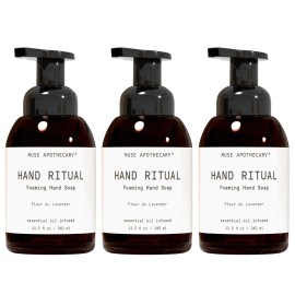 Muse Apothecary Hand Ritual - Aromatic and Nourishing Foaming Hand Soap, Infused with Natural Aromatherapy Essential Oils - USDA Certified Biobased - 11.5 oz, Fleur du Lavender, 3 Pack