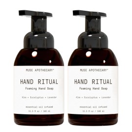 Muse Apothecary Hand Ritual - Aromatic and Nourishing Foaming Hand Soap, Infused with Natural Aromatherapy Essential Oils - USDA Certified Biobased - 11.5 oz, Aloe + Eucalyptus + Lavender, 2 Pack