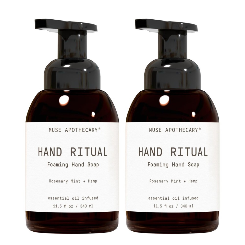 Muse Apothecary Hand Ritual - Aromatic and Nourishing Foaming Hand Soap, Infused with Natural Aromatherapy Essential Oils, Rosemary Mint + Hemp, 2 Pack, 11.5 oz