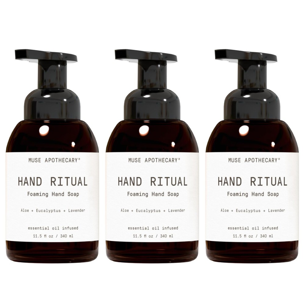 Muse Apothecary Hand Ritual - Aromatic and Nourishing Foaming Hand Soap, Infused with Natural Aromatherapy Essential Oils - USDA Certified Biobased - 11.5 oz, Aloe + Eucalyptus + Lavender, 3 Pack