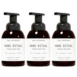 Muse Apothecary Hand Ritual - Aromatic and Nourishing Foaming Hand Soap, Infused with Natural Aromatherapy Essential Oils - USDA Certified Biobased - 11.5 oz, Aloe + Eucalyptus + Lavender, 3 Pack