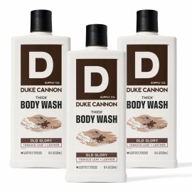 Duke Cannon Supply Co. Thick High-Viscosity Body Wash for Men Smells Like Old Glory - Plant-Based Thickeners, Superior Lather, Natural Exfoliate, 17.5 oz. (3 Pack)