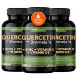 Gade Nutrition Quercetin with Vitamin C and Zinc - Quercetin 500mg - Quercetin with Bromelain - Zinc Quercetin - Quercetin Supplements + Vitamin D3 (Non-GMO, Gluten-Free, Vegan) - 6 Month Supply