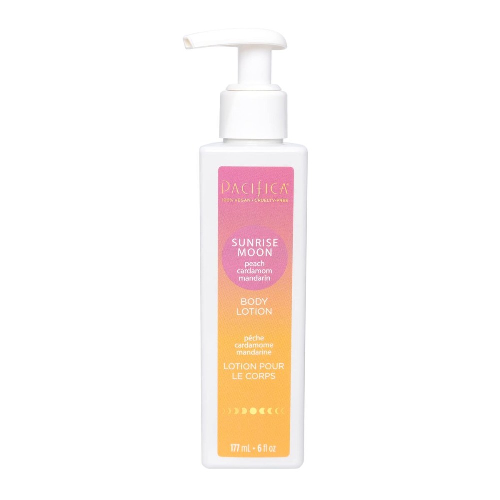 Pacifica Body Lotion - Sunrise Moon Body Moisturizer -Plant Powered Aromatherapy Peach, Cardamom & Mandarin Scented -w/Shea Butter, Avocado & Sunflower Clean Vegan & Cruelty-Free Dermatologist Tested
