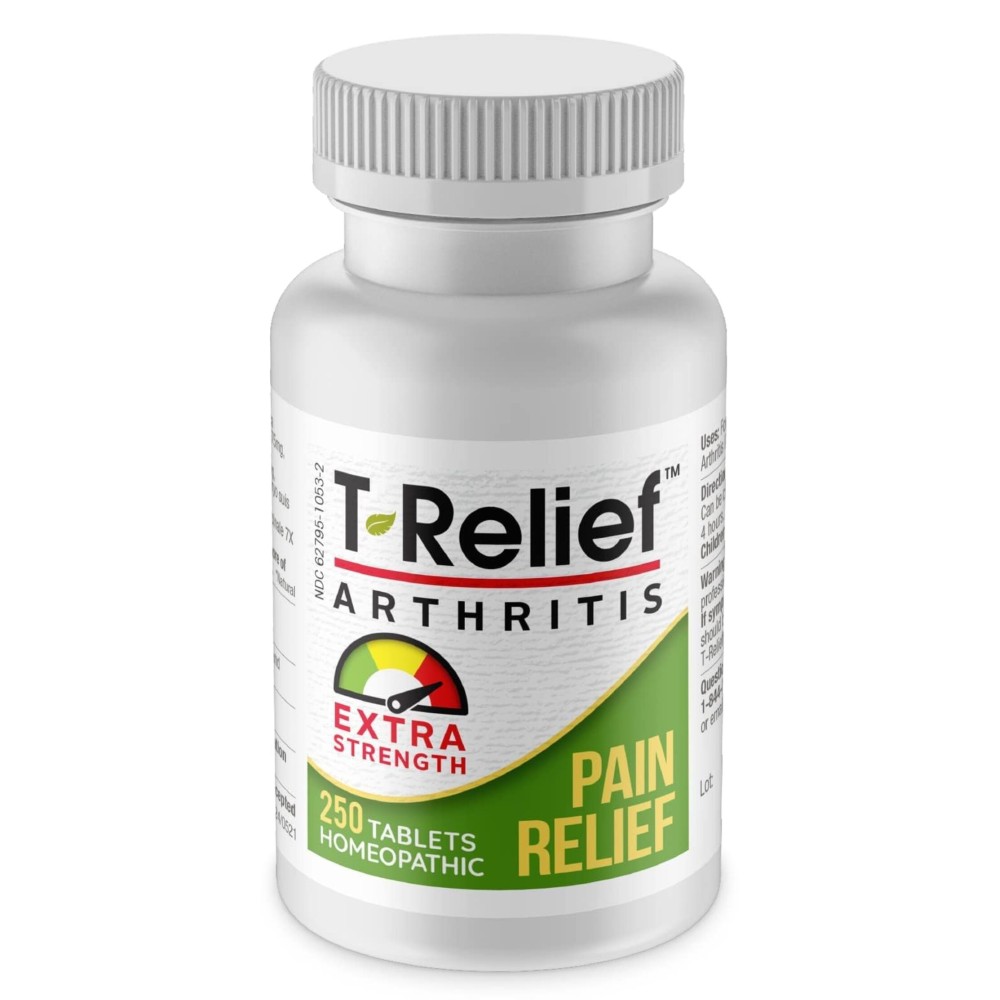T-Relief Extra Strength Arthritis Arnica +12 Relieving Natural Medicines Help Ease Soreness Stiffness Aches & Pains Naturally for Women & Men - 250 Tablets