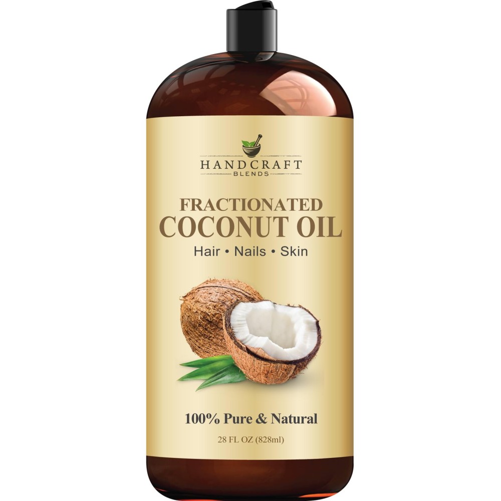 Handcraft Blends Fractionated Coconut Oil - 28 Fl Oz - 100% Pure and Natural - Premium Grade Carrier Oil for Skin and Hair - Hair and Body - Massage