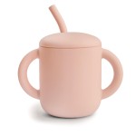 mushie 100% Silicone Training Cup & Straw for Toddlers | 6 Months+ (Blush)