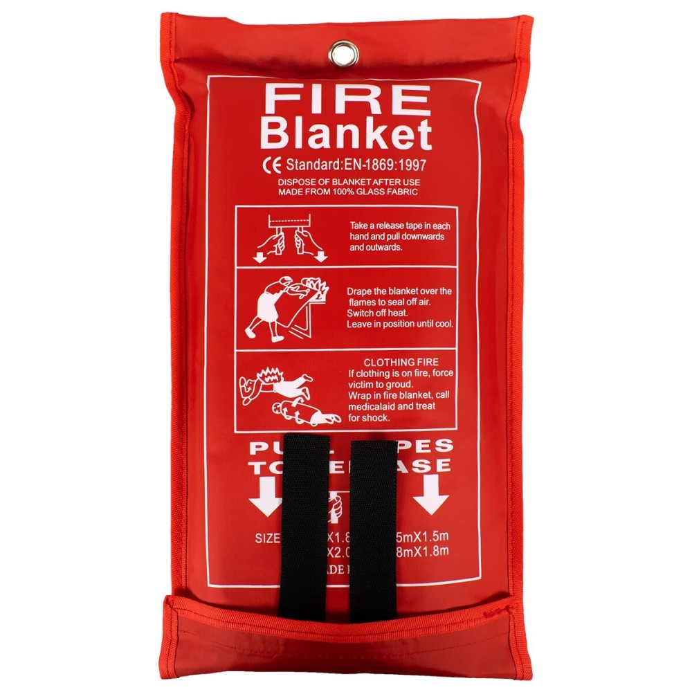 FLASLD Fire Blanket for Home and Kitchen, Fiberglass Fire Blankets Emergency for People, Flame Retardant Protection and Heat Insulation (4 ft x 6 ft)