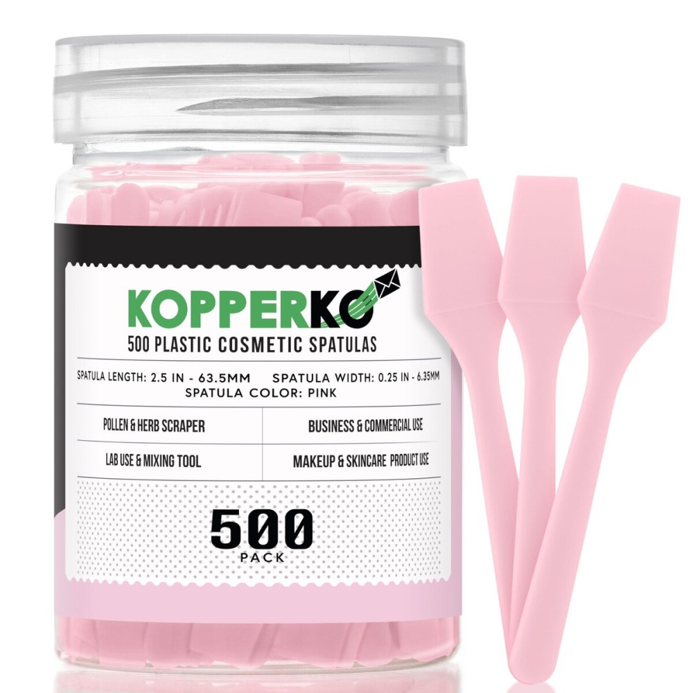 Kopperko Mini Face Cream Spatula (2.5, 500 Pack) - Small Lotion Spatula Tool for Skincare, Creams & Crafts | Skincare Applicator for Mixing, Cosmetic, Face Mask | Disposable Makeup Paddles | Pink
