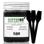 Kopperko Mini Makeup Spatula (2.5, 500 Pack) - Small Facial Spatula for Mascara, Skincare, Creams & Crafts | Eye Cream Applicator Tool for Skincare, Face Mask | Disposable Makeup Applicators | Black