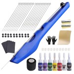 HAWINK Hand Poke and Stick Tattoo Kit DIY Tattoo Tool Kit Kit with 7 Ink 20 PCS Needles tattoo pattern template GK-HW803TN01-3