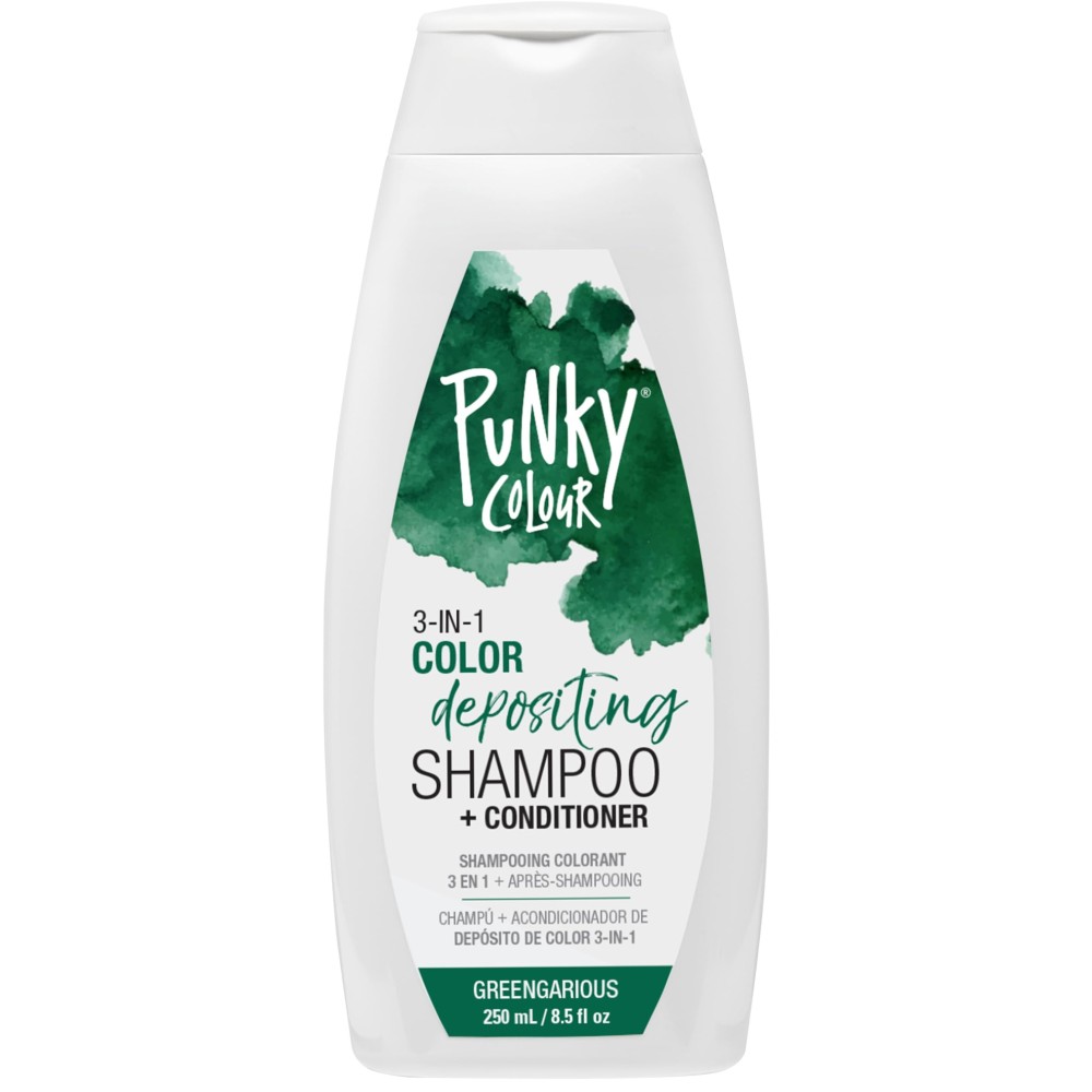 Punky Colour 3-in-1 Color Depositing Conditioner & Hair Cleanser - Greengarious, Semi Permanent Hair Color Conditioner, Sulfate-Free Hair-Dye, 8.5 fl oz.