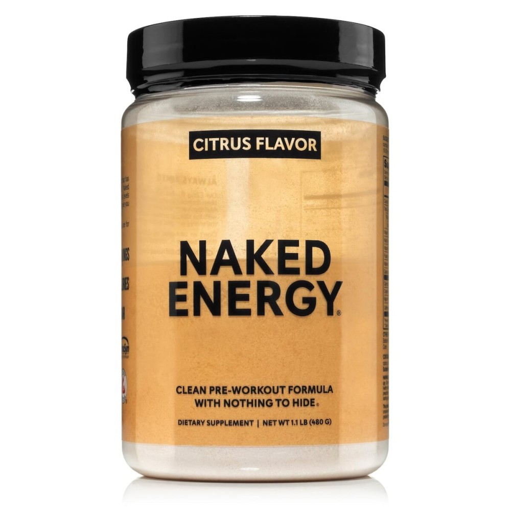 NAKED Citrus Energy - Citrus Flavored Clean Pre Workout Supplement for Men and Women, Vegan Friendly, No Added Sweeteners, Colors Or Flavors - 30 Servings