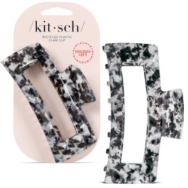 Kitsch Jumbo Hair Clip for Women - Recycled Plastic Hair Claw Clip | All-Day Strong Hold, Durable Non-Slip Grip for Thick & Thin Hair | Ideal Gifts for Women and Stocking Stuffers - Black, 1pc