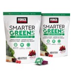 FORCE FACTOR Smarter Greens Superfood Chews, 2-Pack, Greens and Superfoods with Probiotics, Antioxidants, and Fiber, Greens Supplement to Support Digestion, Nitric Oxide, and Energy, 120 Soft Chews