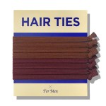 HAVHAF Knotted Mens Hair Ties For Men 8pcs (Thin, Cognac) - No damage Crease Breakage Man Bun Hair Tie Men with Long Hair For Curly Thick Elastic Hair Ties For Guys | Perfect hairtie