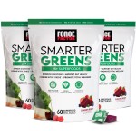 FORCE FACTOR Smarter Greens Superfood Chews, 3-Pack, Greens and Superfoods with Probiotics, Antioxidants, and Fiber, Greens Supplement to Support Digestion, Nitric Oxide, and Energy, 180 Chews