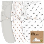 KeaBabies 3-Pack Organic Baby Swaddle Sleep Sacks - Swaddles for Newborns, Infant 0-3 Months, Baby Girls, Boys, Soft & Snug Newborn Sleep Sack, Nursery Swaddling Blankets (The Wild)