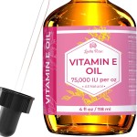 Vitamin E Oil by Leven Rose 75,000 IU per oz 100% Natural, Organic, Pure Vitamin E Oil for Skin, Face, Hair, Nails, and Scars, 4 oz