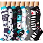 Graduated Copper Compression Socks for Men & Women Circulation 8 Pairs 15-20mmHg - Best for Running Athletic Cycling