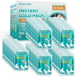 General Medi Instant Ice Cold Pack (4x 5.5) - 50 Packs Disposable Cold Therapy Ice Packs for Pain Relief, Swelling, Inflammation, Sprains, Toothache - for Athletes & Outdoor Activities