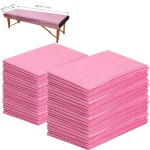 100 PCS Disposable Massage Table Sheets Non Woven Fabric SPA Bed Cover Breathable Polypropylene 31 x 70 Thin, Not WaterproofPink