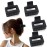 Bmobuo Matte Hair Clips Set: 4 PCS 2 Square Claw Clips for Thin and Thick Hair, All-Black Cute Clips for Women