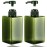 450ml (15.2oz) Pump Bottle Dispenser Jansburg 2Pack Refillable Square Plastic Lotion Dispenser Empty Lotion Pump Bottle for Essential Oil Soap Lotion Shampoo, Bathroom/Kitchen/Travel Green