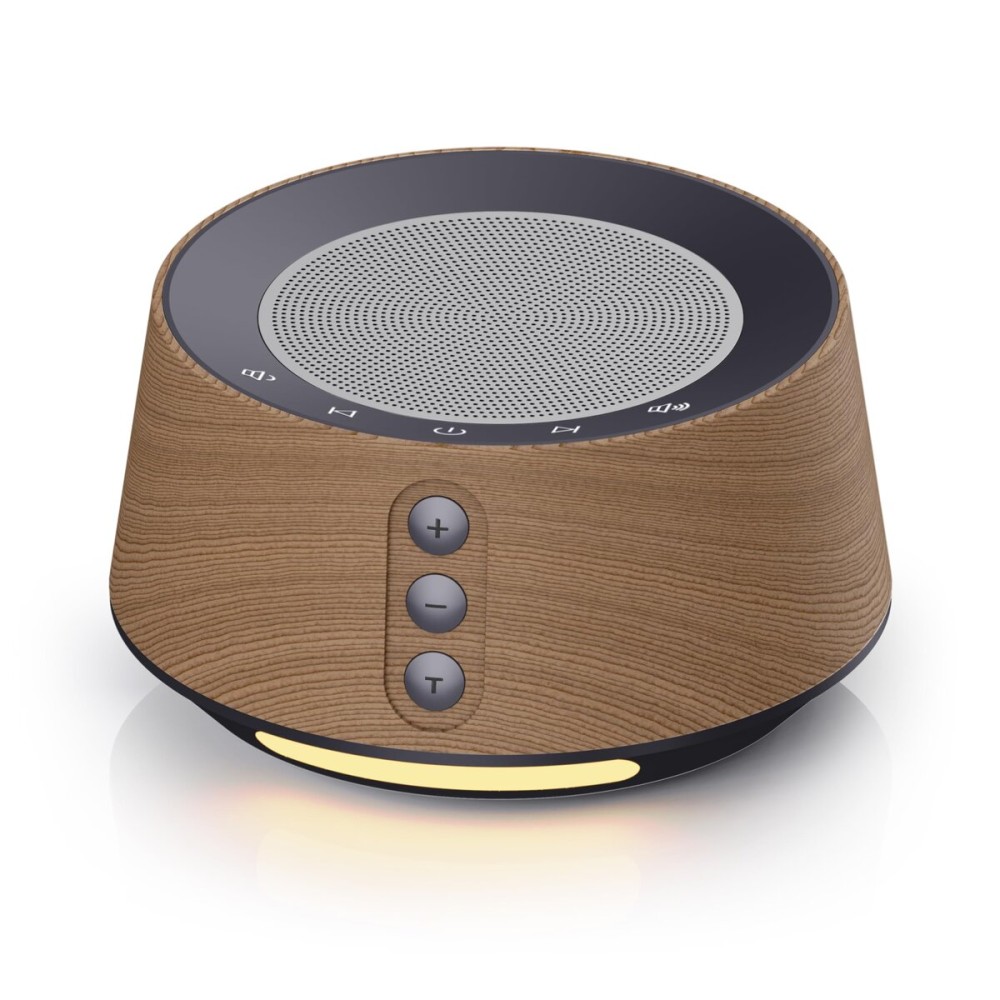 BGOVERSS White Noise Sound Machine with 20 Soothing Sounds, 10 Colors Night Light Sleep Machines Home Office Travel, 5 Timers and Memory Feature Sound Machine for Nursery Baby Kids Adults (Wood)