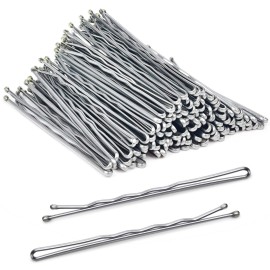 MORGLES Large Silver Bobby Pins for Gray Thick Hair, 2.75 Jumbo Hair Pins with Box 120PCS