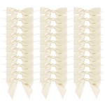 AIMUDI Small Ivory Bows for Christmas Tree 3.5 Pre Tied Ivory Bows for Wedding Premade Ivory Twist Tie Bows for Treat Bags Cake Pop Bows for Crafts Ivory Gift Bows Baby Shower Decorations - 50 Counts