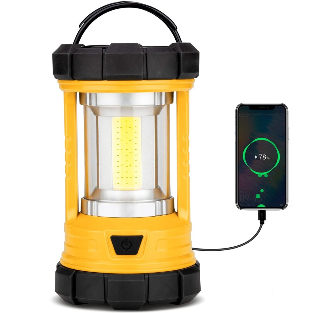 Camping Lantern 3000LM, LED Lanterns for Power Outages with 4400mAh Phone Charger, Impact-Resistant Rechargeable Lantern, 5 Light Modes Waterproof Lantern for Hurricane Emergency(Orange)