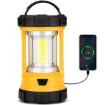 Camping Lantern 3000LM, LED Lanterns for Power Outages with 4400mAh Phone Charger, Impact-Resistant Rechargeable Lantern, 5 Light Modes Waterproof Lantern for Hurricane Emergency(Orange)