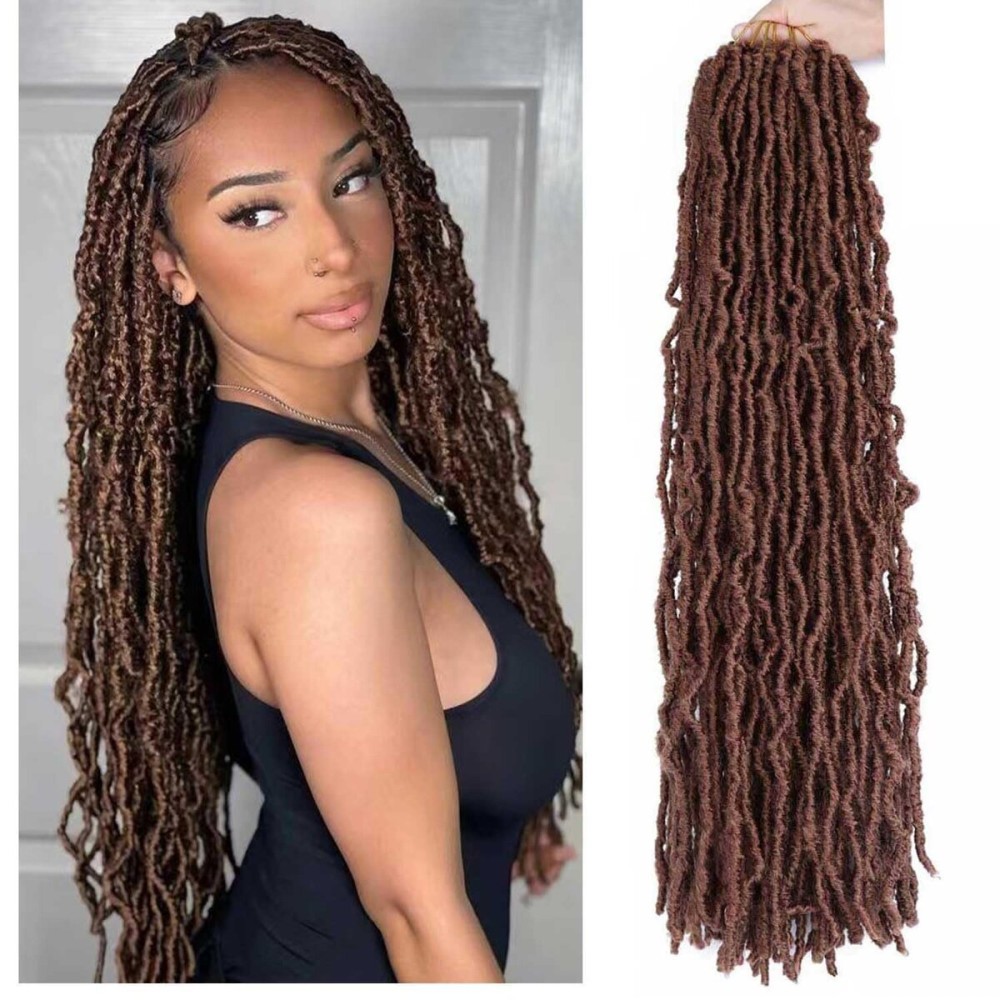 6 Packs Soft Locs Crochet Hair Pre Looped 24 Inch Faux Locs Crochet Braids Goddess Locs Dreadlocs Synthetic Hair For Black Women (30, 24 Inch (Pack of 6))